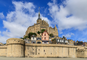 Вокруг Мон-Сен-Мишель во время отлива / Франция, Аббатство Мон-Сен-Мишель