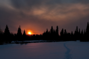 На закате. / **Томская область.*