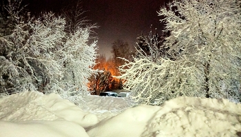 вечер после снегопада / новосибирск