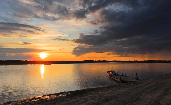Летний закат / Сибирь. Обская протока