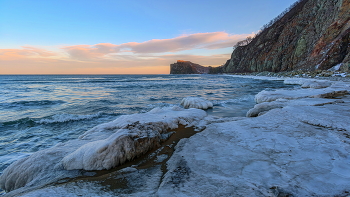 Февральский вечер / Вечер в бухте Рудной, пляж у п.Смычка
