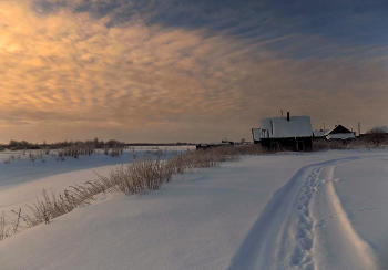 Зимний вечер на речном берегу... / Западная Сибирь. Зима