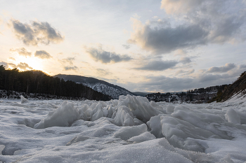 р.Мана в марте / Река Мана
