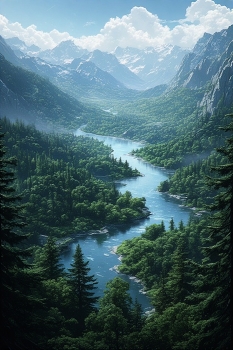 &nbsp; / Landscape photography NFT for sale high quality: a serene alpine valley where a winding lake glints between snow-capped peaks and a deep pine forest under a bright blue sky. Crisp light, cool mountain air, and glassy water create a calm, wilderness-ready mood that feels like the first quiet breath of an adventure. Ideal for collectors seeking high-resolution nature stock photos and nature landscape photography for sale with a clean, gallery-worthy look.

• Digital landscape photography NFT 
• Great for collectors, digital galleries, and nature-inspired spaces