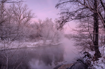 Рассвет на реке Пехорка / в это утро был удивительный цвет неба на рассвете, что я и постарался запечатлеть