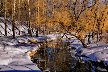 Весенним вечером на Десне. / Смоленская область.