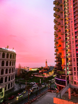 Вид с балкона на закате / ***