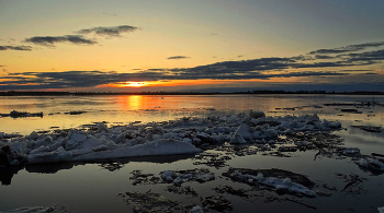 Ледоход на Оби / Весенний ледоход на Оби