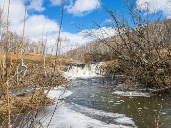 Весенняя пора / водопад весна