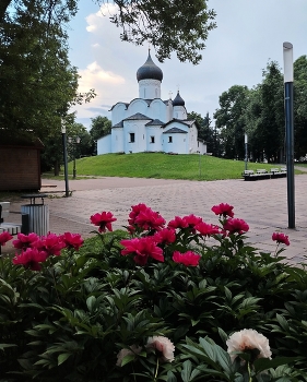 Храм Василия на горке / псков, парк,храм