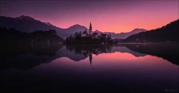 Пока не встало солнце / Словения, озеро Блед.
© https://phototravel.pro