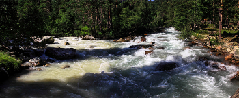 "Там где сливались две..." / Кавказ, Узункол. Место слияния рек Кичкинекол и Мырды.
