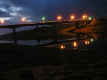 Мост ночью / Мост через реку Западная Двина