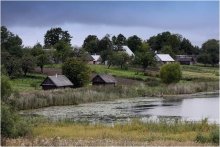 озеро / типичное село на берегу одного из браславских озер