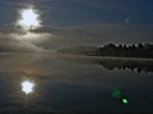 Утро над озером / туманное утро над озером Балдук