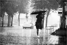 \\\\\\ / Какая красота:
дождь идет, я одна,
по тротуарам пузыри.
Я считаю их, 
я не знаю вас
больше...