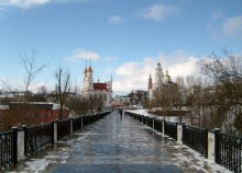 В начале марта / Витебск. Вид на центр города с пешеходного моста через Витьбу.