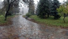 Холодное утро 7-го ноября / Холодное утро 7-го ноября. Полтава, памятник Ленину. Ни души вокруг.