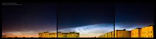 Необычное атмосферное явление / Называется - Серебристые облака, 
подробно написал в ЖЖ. Там же размер больше
http://redsadnesstint.livejournal.com/124009.html