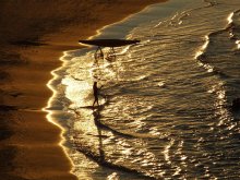 Купание в закате / Фотография сделана в Нетании, на берегу Средиземного моря
