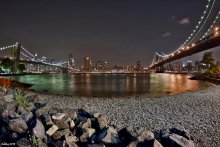 ...между двух мостов... / ...вечер...Canon 30D Tokina 10-17mm (10mm) ISO-100, 3sec, f/4.0......между Бруклинским и Манхэттанским мостами...