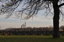 Октябрьская Вологда / вид на Колокольню и Софийский собор с Ленивой площадки