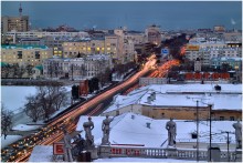 Вечерний Екатеринбург / вид города с крыши мэрии