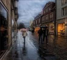 В промокшем городе...(2) / город,дождь,под зонтами
