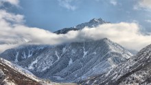 воздушный шарфик / первый снег в Алмарасанском ущелье