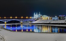Огни города / Витебск. Вид на Кировский мост.