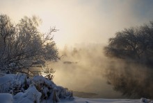 Тот Берег, Вдаль Манящий...Мерзнёт / Закатный Миасс, январь, -28, Южный Урал