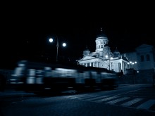 Ночной трамвай. / Хельсинки. Кафедральный собор. Трамвай, который оказался последним в ту ночь...