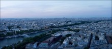 Вечерний Париж / панорама из 10 кадров