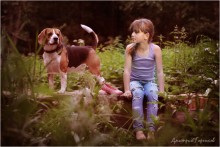 Девочка с собакой / Детская фотография