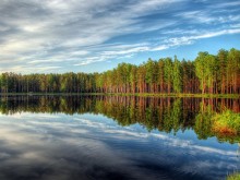 отражение / вечер на озере