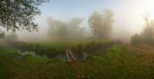 Шагнуть По мостику В Туман / пейзаж