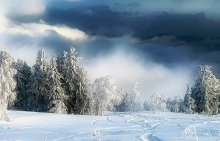 Роспись по снегу / собственно Шерегеш, гора Зеленая.
