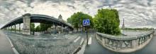 Pont de Bir-Hakeim / Мост Бир-Акем, Париж, круговая HDR панорама в 2 ряда