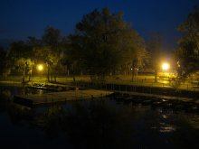 Ночной пруд / Пруд в парке им. А.В. Суворова в городе Кобрине