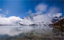 magic lake / полнолуние на горном озере Гокйо 4750м,магия без фотошопа,только с помощью тумана,облаков,полнолуния и хорошего настроения)
