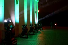 Сбербанк гуляет / Весь оперный был снят Сбербанком и подсвечен в зеленный цвет в честь 170 летия банка.