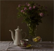 Чай с мармеладом / Цветы,мармелад,чай