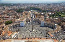 Рим как на ладони / Со смотровой площадки собора св. Петра в Ватикане открывается отличный вид на основные достопримечательности Рима.