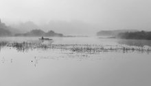 Туманная рыбалка. / Утренний пейзаж реки Южный Буг.