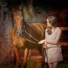 &nbsp; / Девушка и лошадь