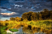 закат на озере / закат на озере в беловежской пуще
