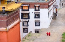 Тихая жизнь монастыря Ташилунпо / Монастырь Ташилунпо в городе Шигатзе основан в 1447 году и является одним из самых больших в Тибете. Этот монастырь известен, прежде всего, как резиденция Панчен-Ламы - второго по значимости духовного лица Тибета после Далай-Ламы (и считавшегося традиционно духовным наставником последнего). После смерти последнего Панчен-ламы была найдена его новая инкарнация в Тибете. Ребенка официально признал Далай-лама, и после этого он исчез.. Китайцы где-то скрывают его, и Панчен-Лама считается одним из самых молодых политзаключённых в мире..Вместо него в монастыре восседает другой мальчик Панчен-Лама, выбранный из надежной коммунистической семьи. 
Рассказ про поездку в Шигатзе у меня в ЖЖ: http://yury-birukov.livejournal.com/6322.html#cutid1