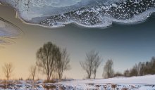 Ледяные облака / Река Воронеж. Перевернутое отражение.