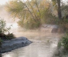 В краске розового тумана. / Неповторимые изменения красок в лучах подымающегося солнца.