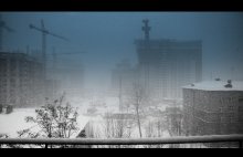 Snow / snowing winter in Kyiv